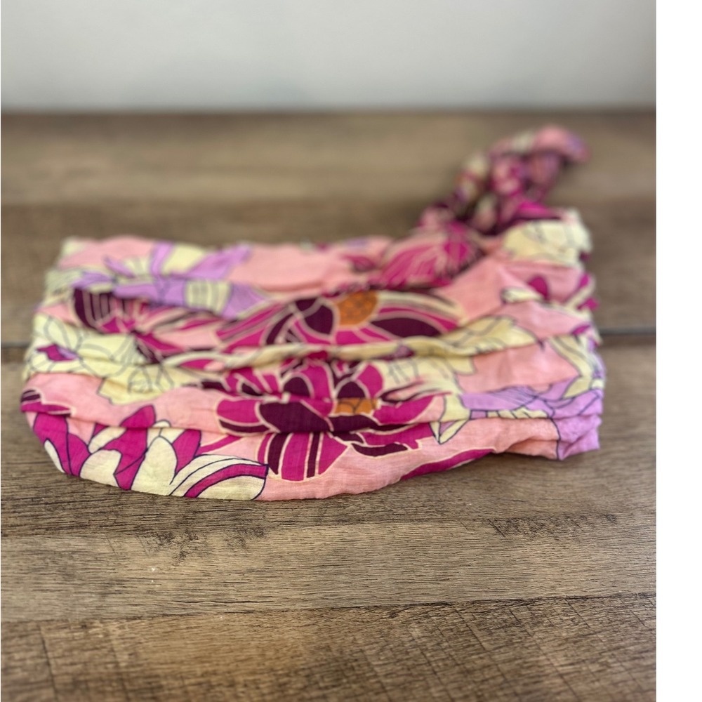 Lulus One Shoulder Floral Smocked Crop Top Pink‎ Purple XS - Picture 2 of 4